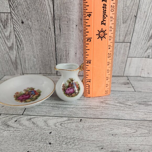 Vintage miniature ceramic pitcher and bowel set - Picture 5 of 8